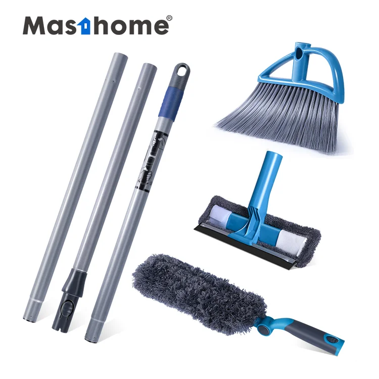 

Masthome Manufacturer Cleaning Tool 3 In 1 Multipurpose Pole Soft Microfiber Duster Window Squeegee Broom Set Cleaning Duster, Blue