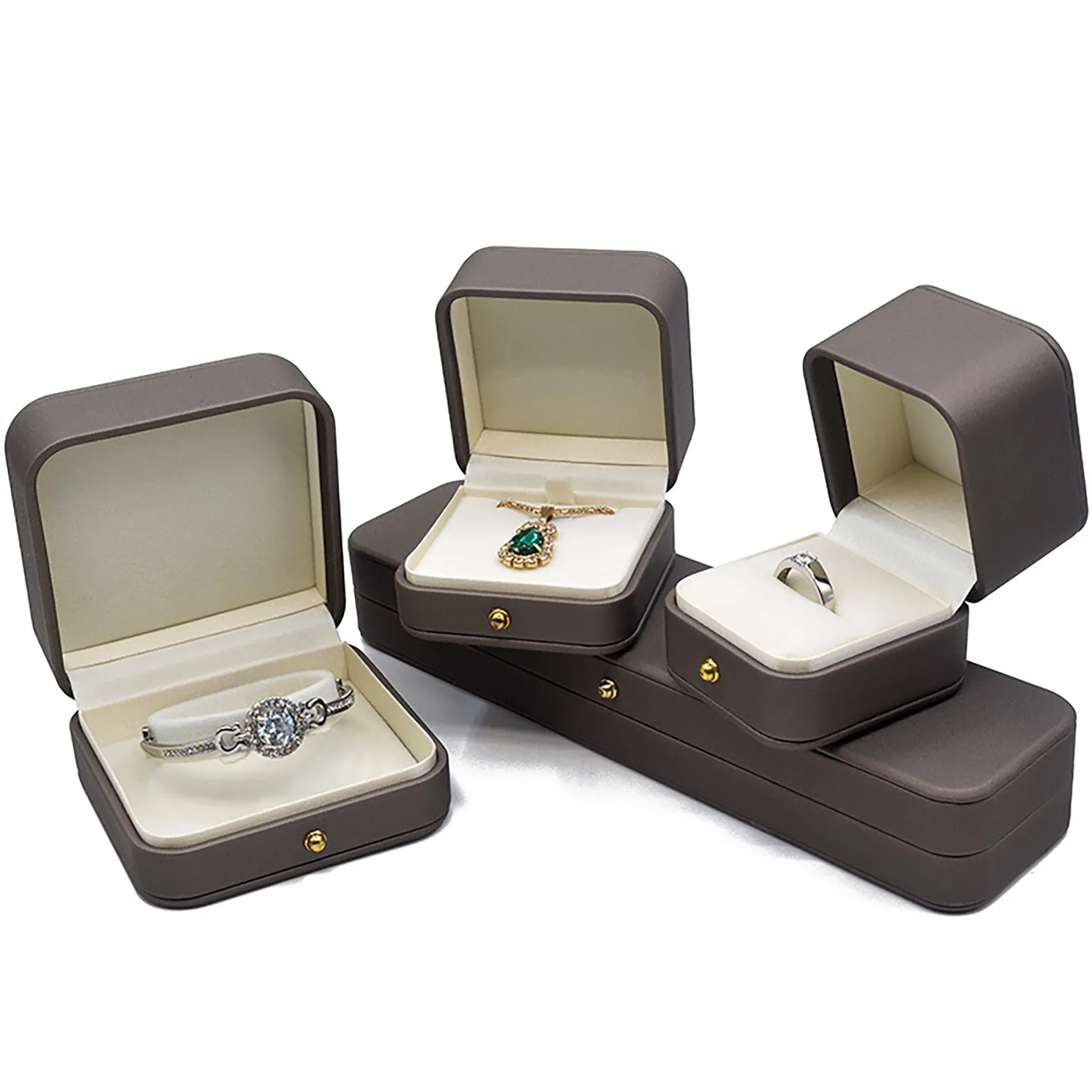 

Custom personal logo small size luxury jewelry box packing ring necklace gift bracelet box with logo