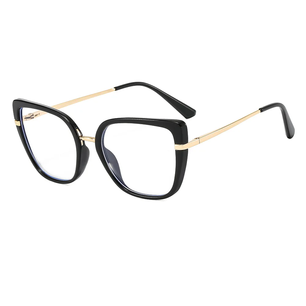 

2023 new trend frame cat's eye optical mirror TR90 anti-blue light flat mirror spring leg Glasses