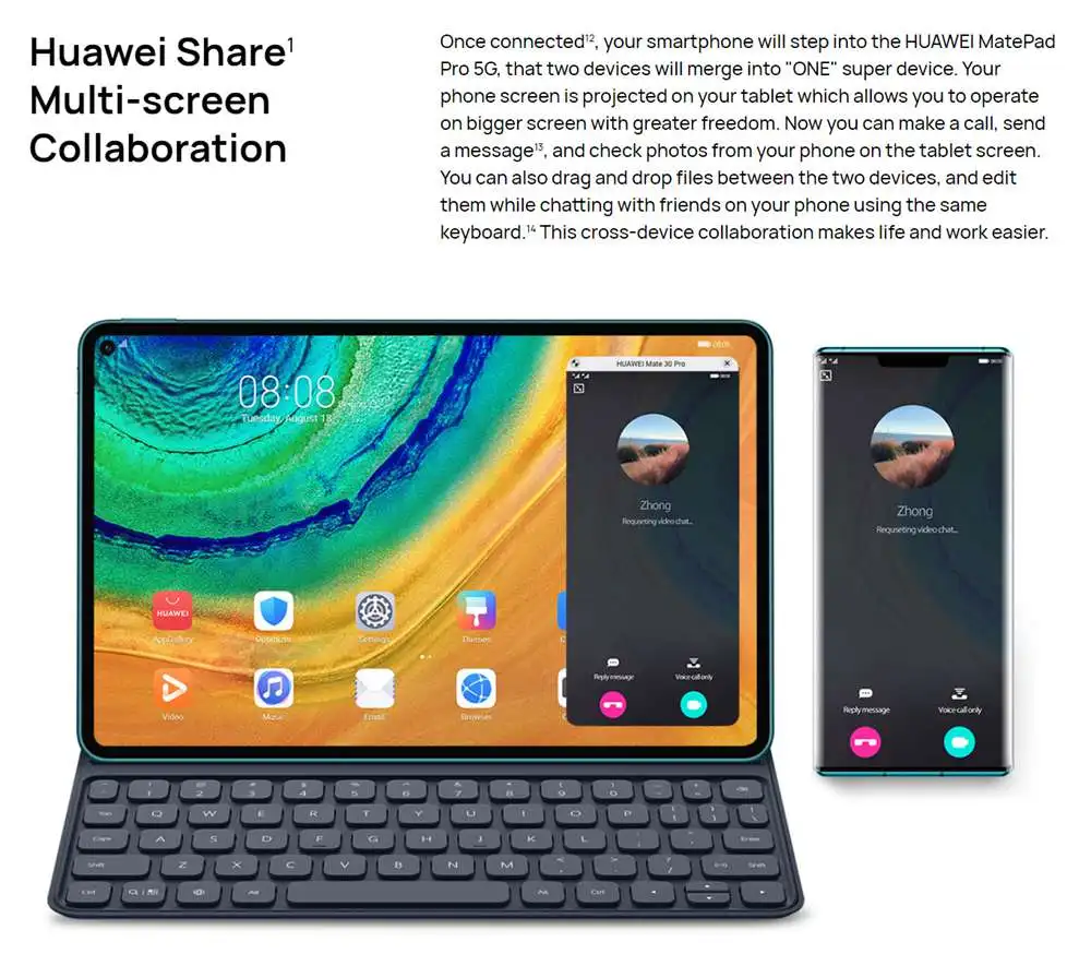 Huawei Matepad Pro 10.8 Inch Tablet Pc Kirin 990 Octa Core Multiscreen