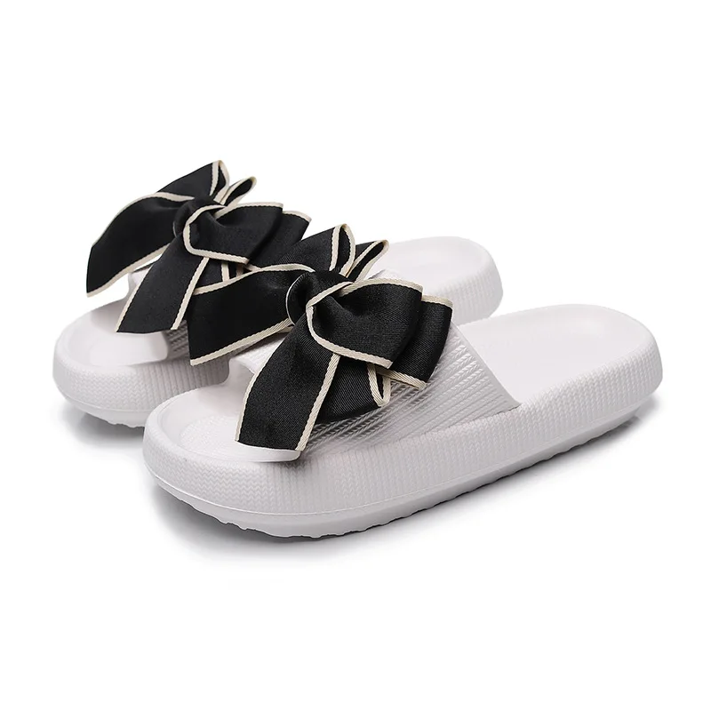 

All-match bowknot flip-flop female flat-bottomed non-slip casual outer wear thick-soled beach slippers yeezy sandals for women
