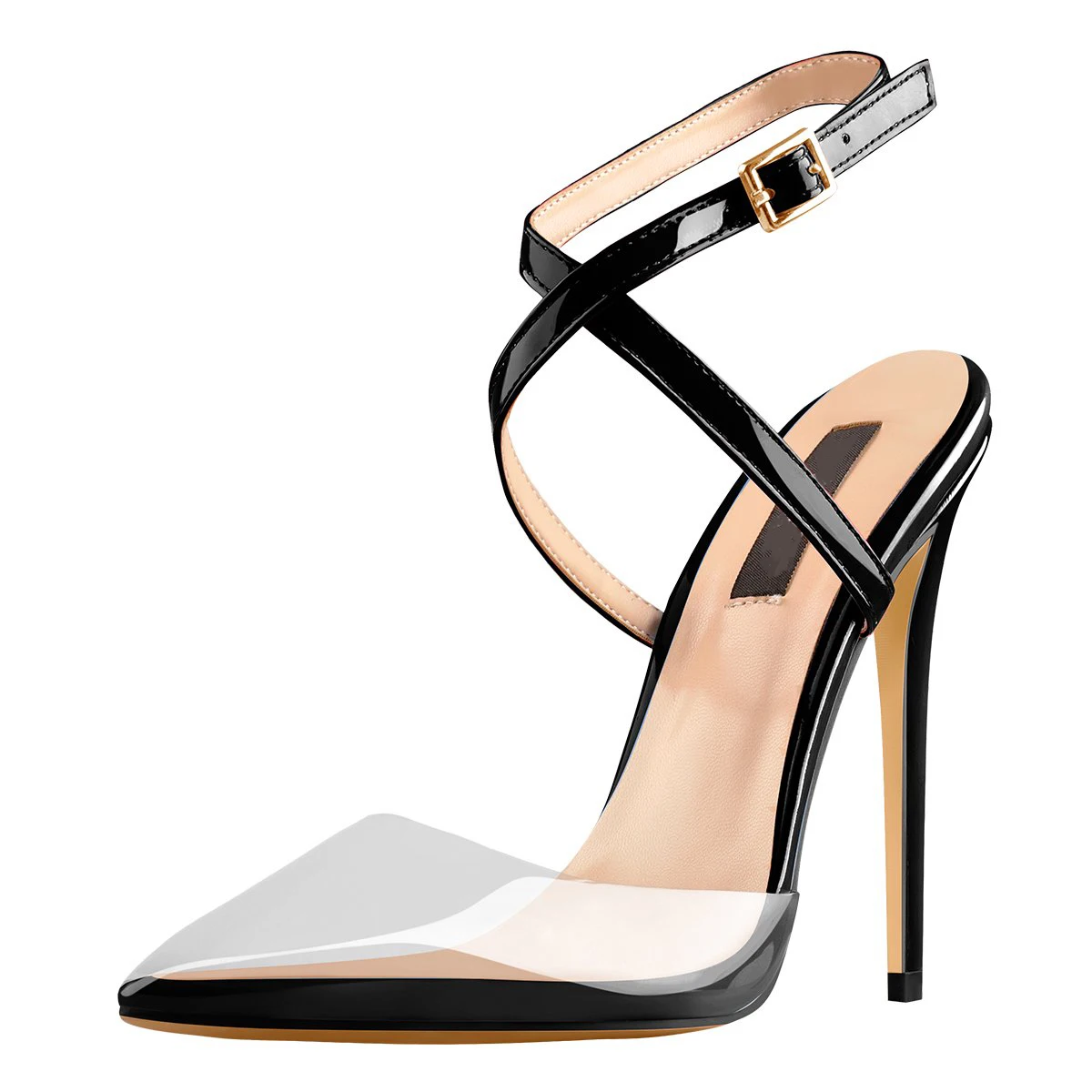 

wholesale women's sandals pointed toe slingback high heels powder blue ladies other heeled sandals, Black/blue