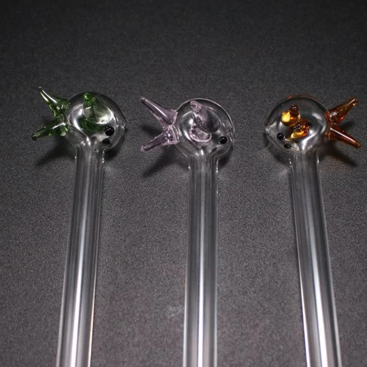 Animal Shape milk water drink Bubble Borosilicate Glass Straw 