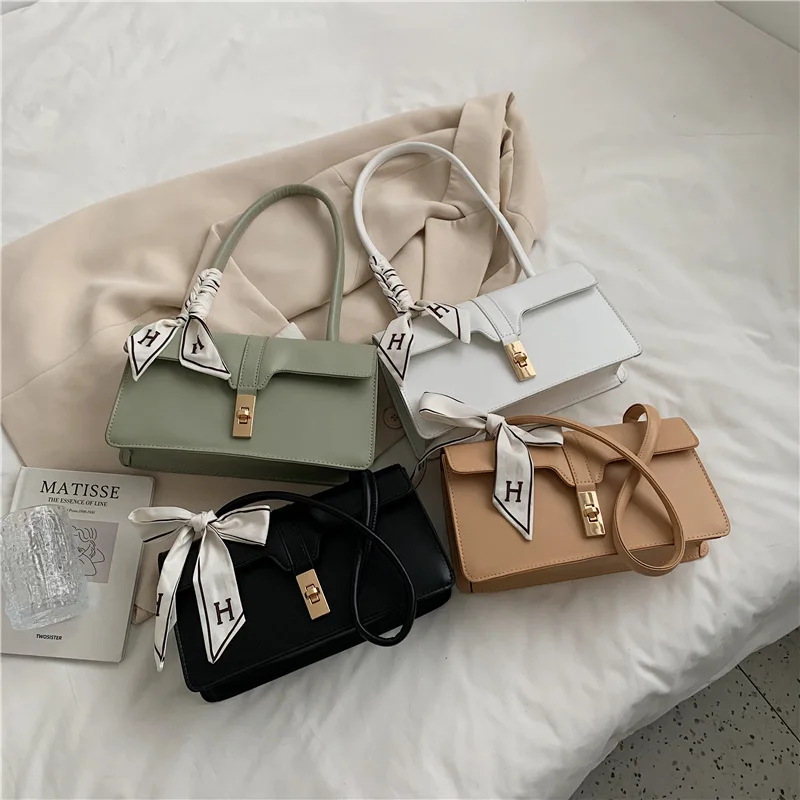 

bolso para damas silk scarf 2022 purse hand bag luxuries silk bags brand women shoulder bags high quality pu leather handbags, As pictures