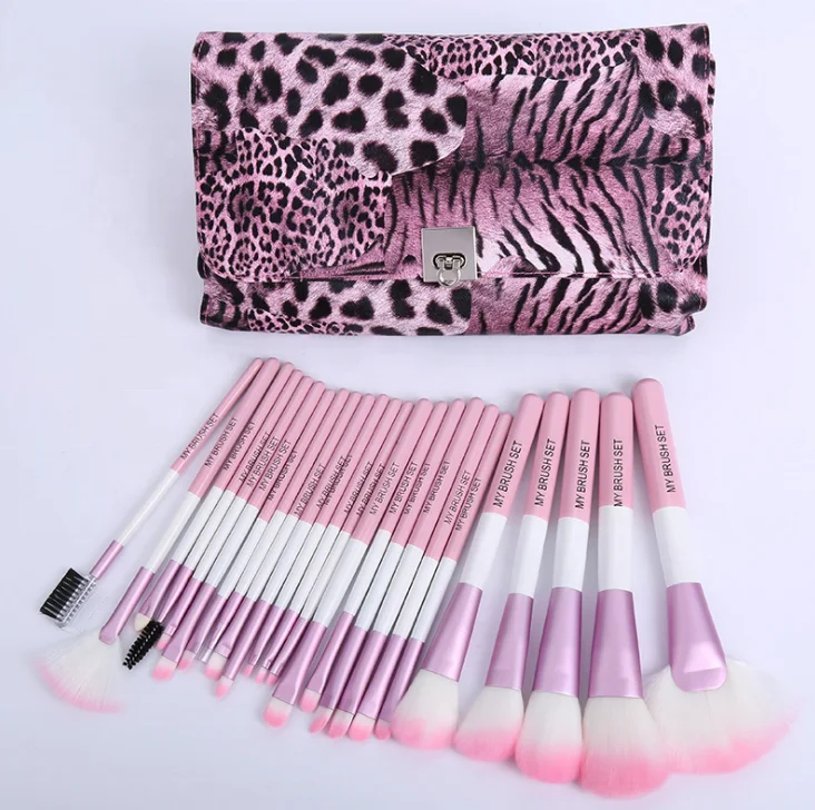 

Foldable Leopard Print Nylon Brush Makeup Brush Set Holder Apron Organizer, Assorted