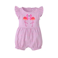 

Factory direct hot sale baby layette 60%cotton 40%polyester cute printed & ruffle sleeve girl romper