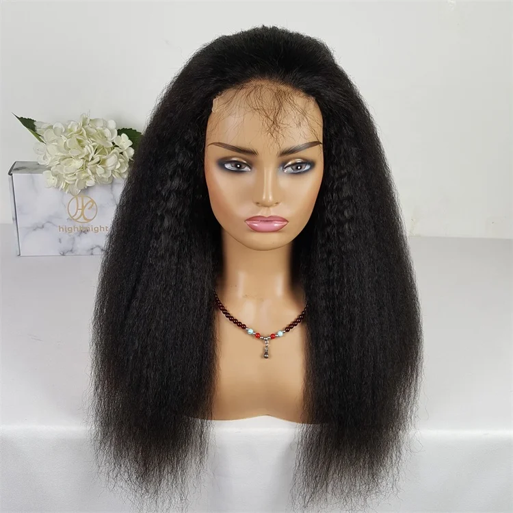 

Highknight Virgin Brazilian Human Hair Kinky Straight Wigs Closure Hair 4x4 5x5 Lace Closure Wigs For Black Women Frontal Wig