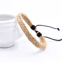 

Newest Design Trendy rope hand-woven cord hemp bracelet