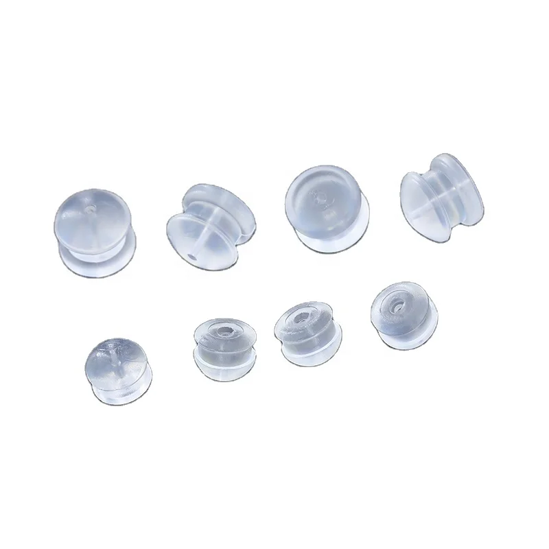 

Jewelry finding component hypoallergenic earring rubber stud silicone earring back stopper, Clear