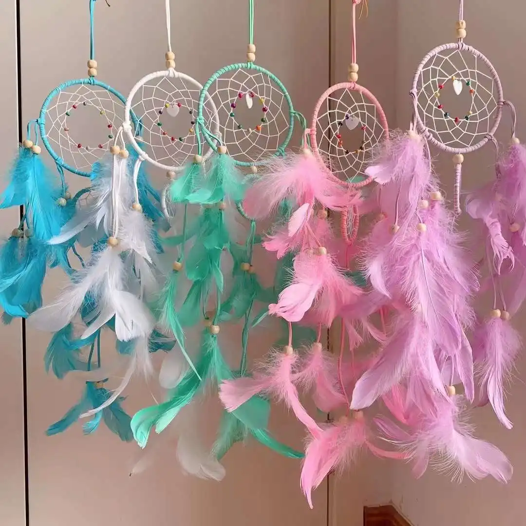 Factory Wholesale Handmade Eco-friendly Fashion Trend Tree of Life Hanging Rose Amethyst Crystal Gemstone Dreamcatcher