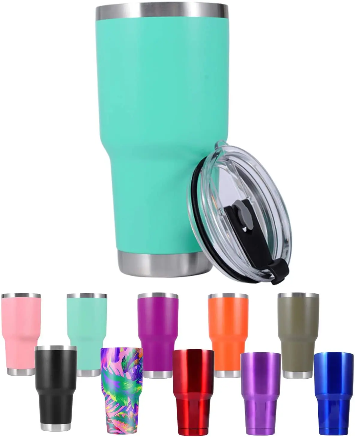 

Everich 20/30 oz stainless steel tumbler cups coffee beer mug, Customized color