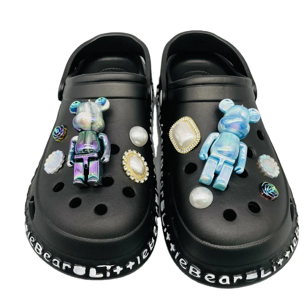 

Hot Sale Croc Charms Cute Cartoon Bear Shoes Decorations Designer DIY Shoes Doll Accessories Bundle Women Girls Gifts, Blue