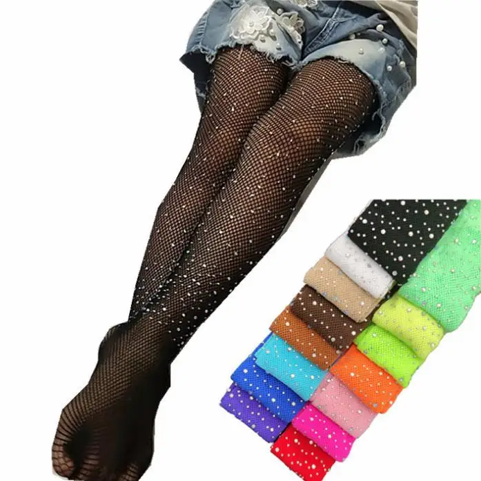 

Baby Girls Stockings Summer Children Drilling Stockings Net Pantyhose for Kids Mesh Shiny Rhinestone Fishnet tights, Colors