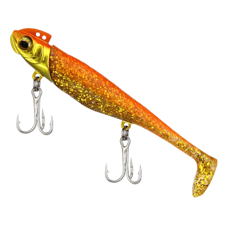 

WEIHE 19G 23G 30G 37GSoft Lure Wobblers Artificial Bait Silicone Fishing Lure Sea Bass Carp Fishing Lead Spoon Jig Lures Tackle, Golden