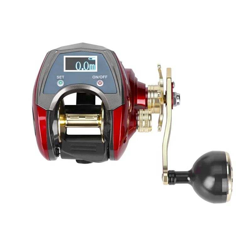 

Extra strong drag power digital display fishing reels Magnetic brake electric Reels Big Game electric deep sea Fishing Reel, Red