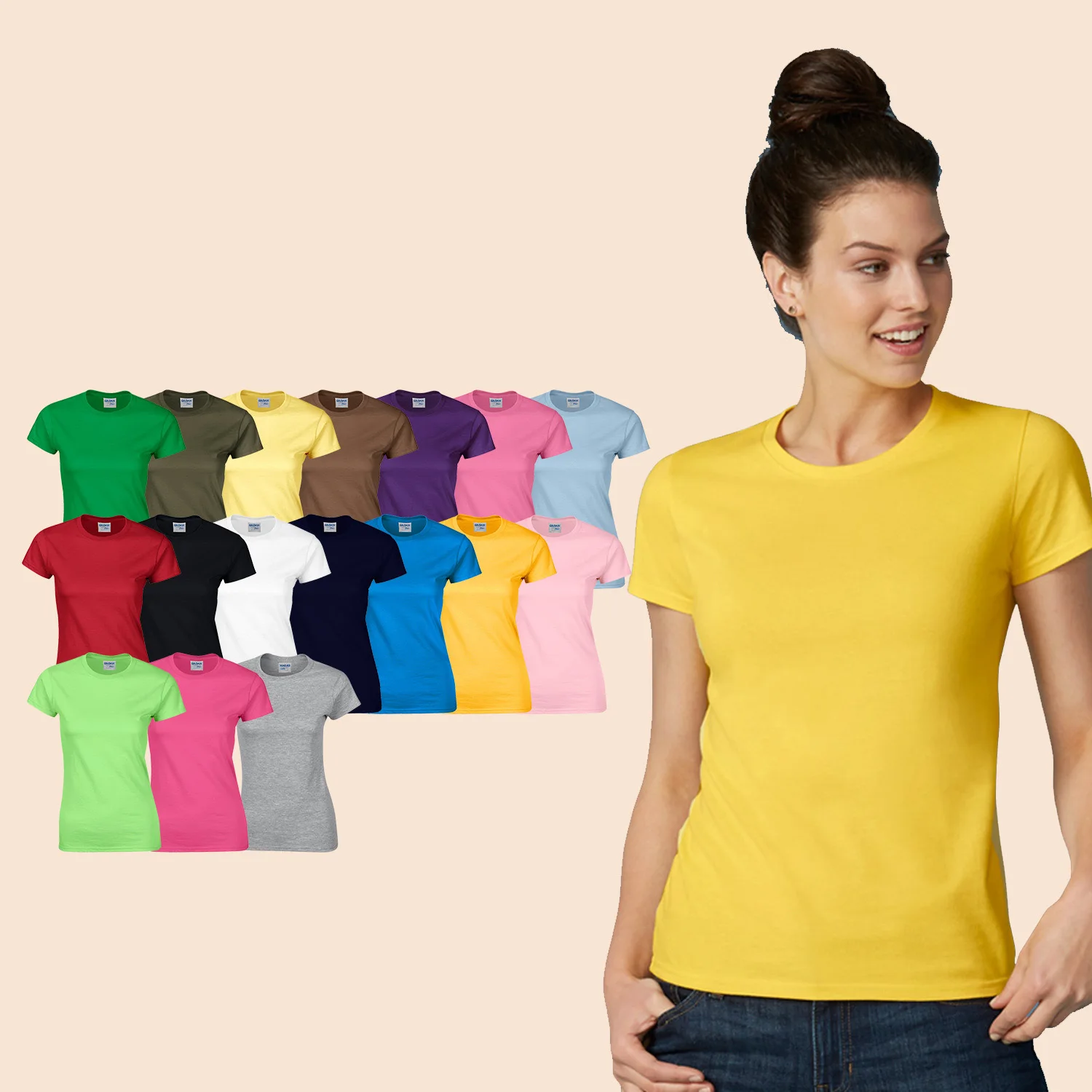 

Wholesale Cheap 100% Cotton Blank Custom Plain Women Casual Tshirts For Printing