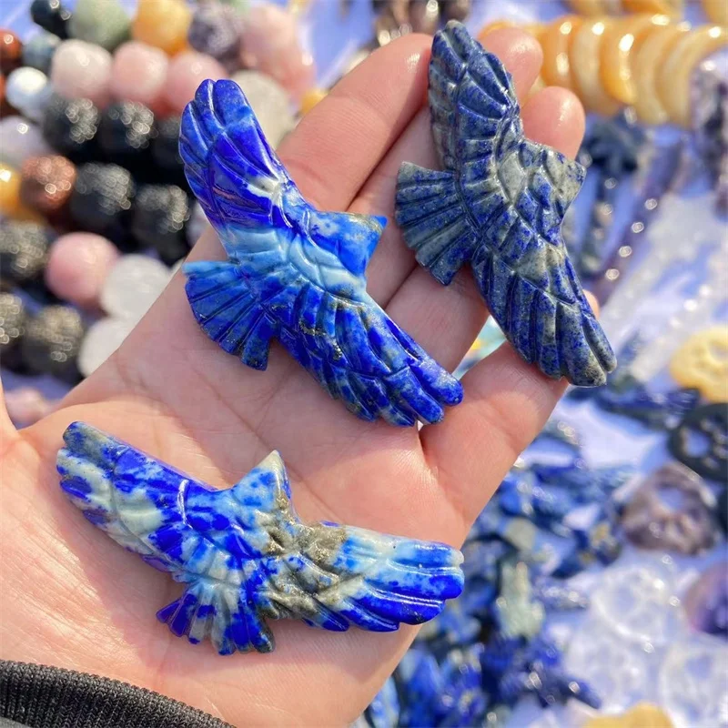 

Wholesale Natural Crystal Animal Carvings Folk Crafts Lapis Lazuli Eagle For Crafts