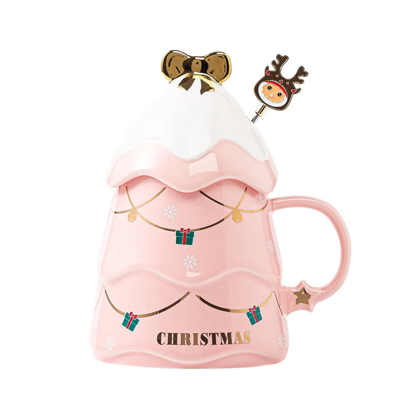 

Mug Coffee ceramic cup creative ring handle breakfast Christmas gifts simple Christmas cup