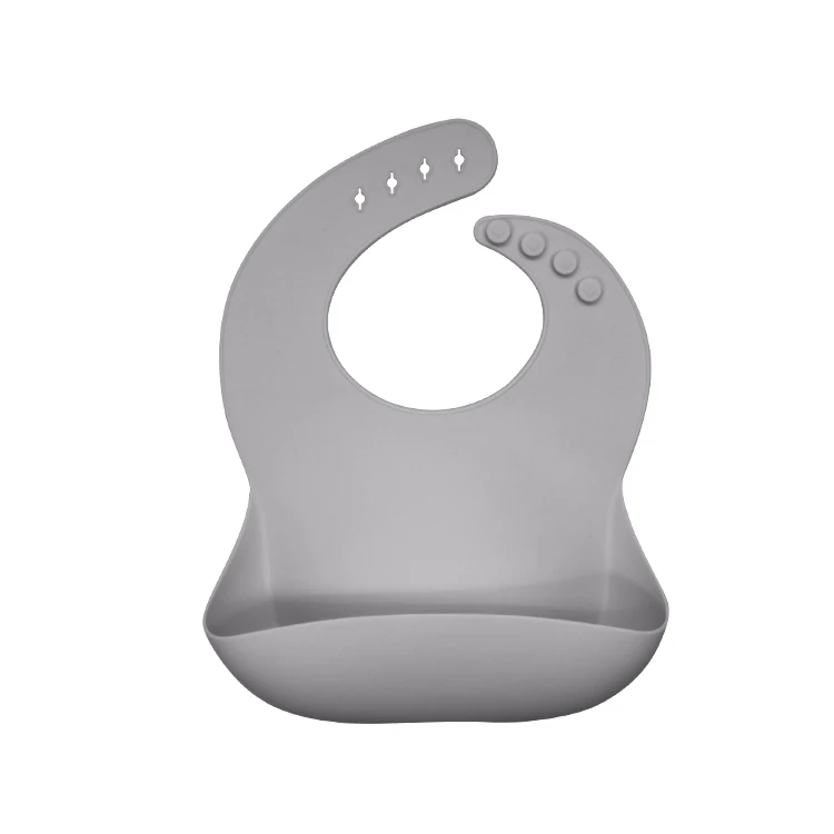 

BPA Free Comfortable With Food Cather Waterproof Silicone Baby Bibs