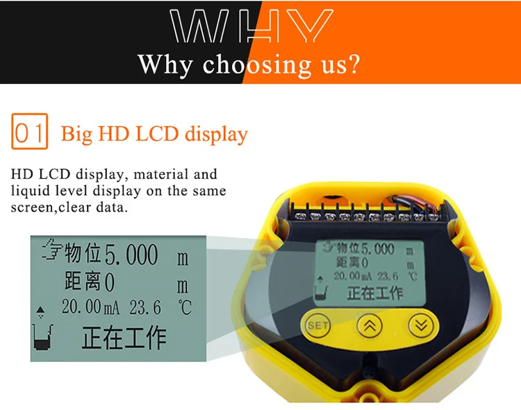 0-5v 4-20ma Rs485 Non Contact Ultrasonic Level Transmitter Gauge Sensor ...