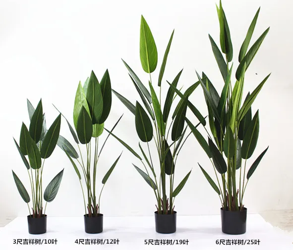 

Greenery home decoration plastic traveller banana tree artificial sky bird plant with flower strelitza tree in pot