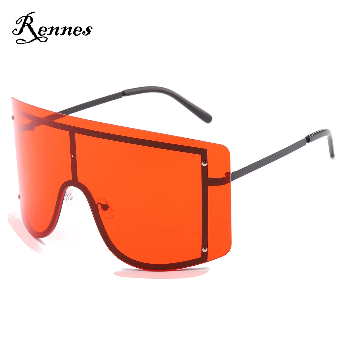 

RENNES [RTS] One Piece Oversized Glasses Metal Frame Rimless Glasses Fashion Colorful Sunglasses CE, Custom colors