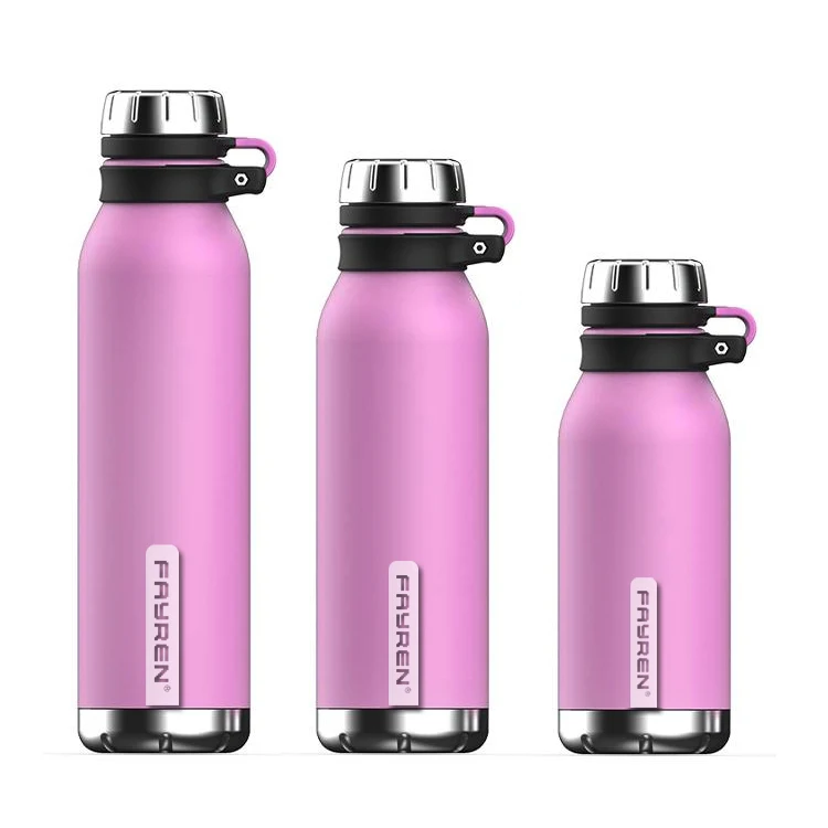 

2020 FAYREN new product double wall stainless steel water bottle with laser logo, Silver,accept customized