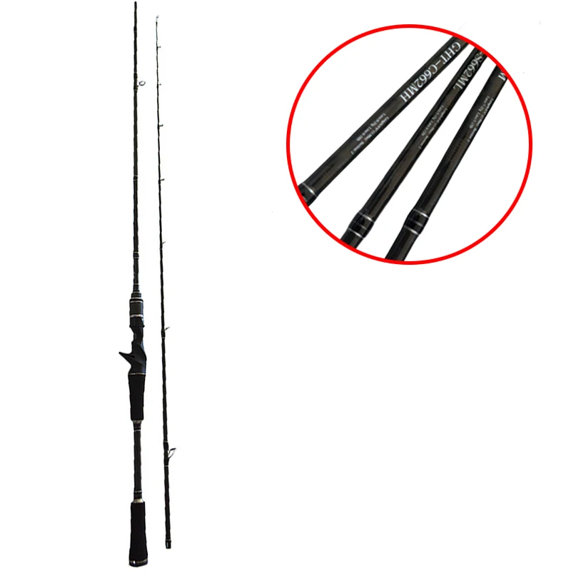 

Wholesale black 2 piece 2.4m mh carbon fiber rod casting fishing, Pictures