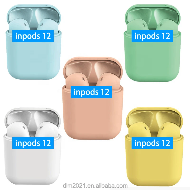 

New Metal Color Stereo i12 Tws Wireless Earphone Macaron inpods i12 TWS earbuds