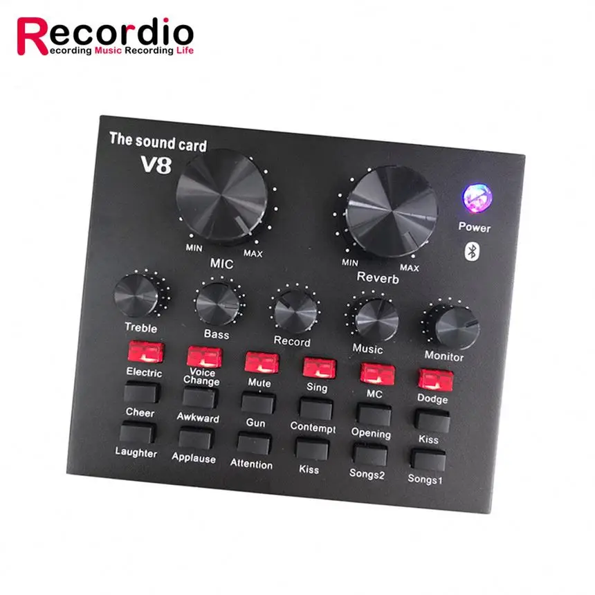 

GAX-V8 Professional Sound Card Recording With High Quality, Black