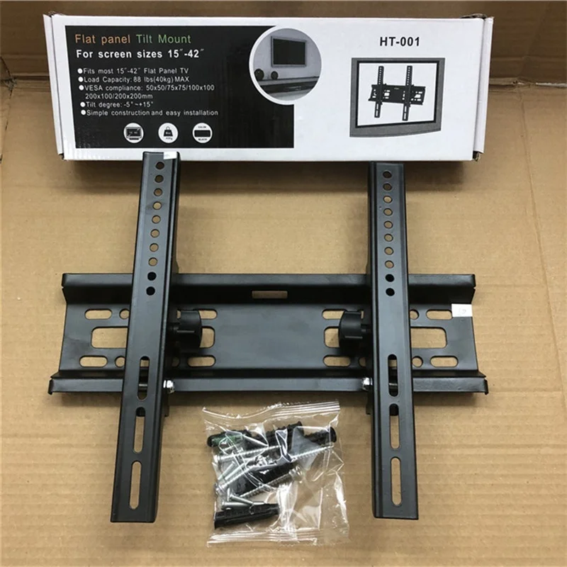 

China Manufacturer Universal Led Lcd 15-42" Tilt Tv Wall Mount Tv Bracket Wall Mount HT-001, Black