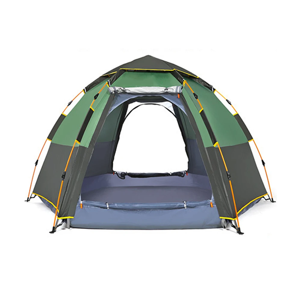 

5-8person hexagon multi-person automatic rainproof tent camping wild camping family leisure tent