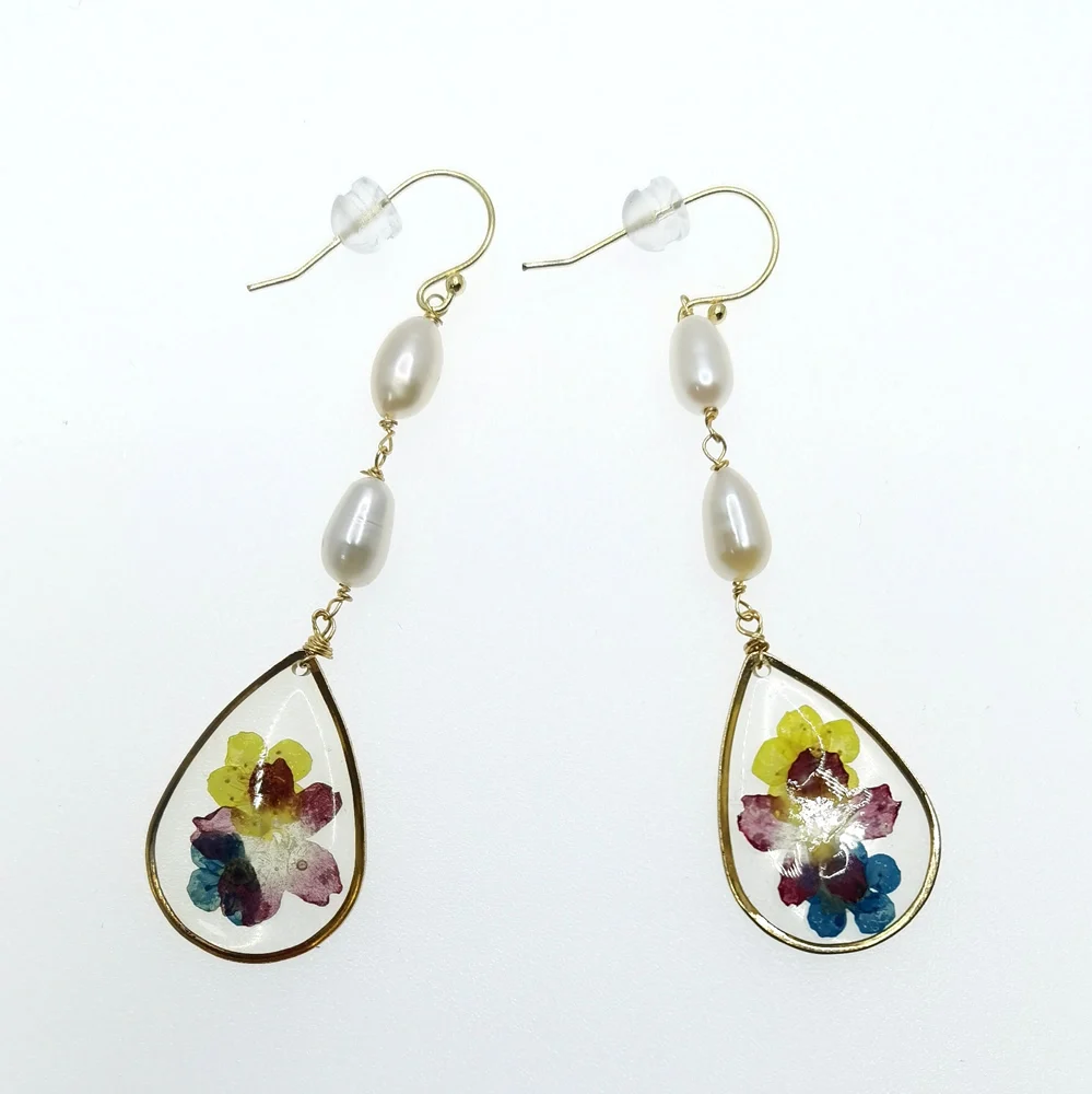 

E503 Factory Direct Sale flower Irregular Freshwater Simple Pearl Earring women