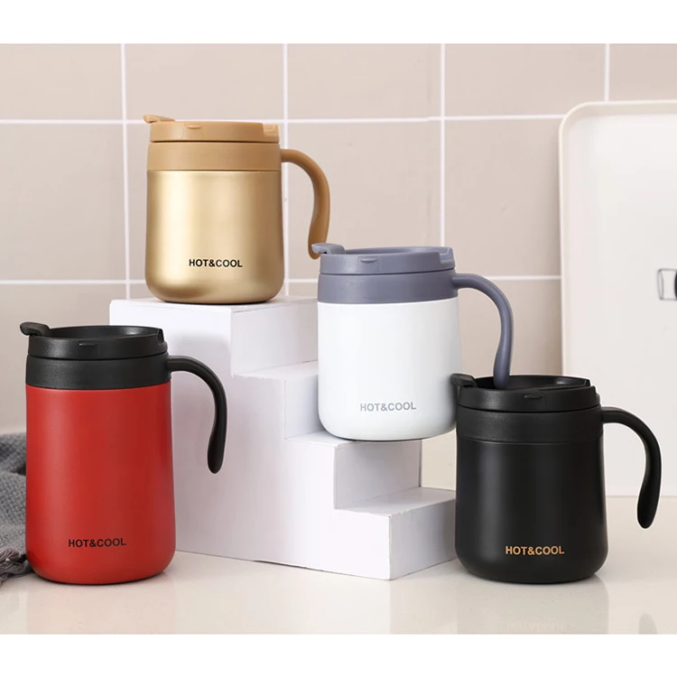 

Multi Size New Design Thermal Cup Vacuum Coffee Mugs With Handle and Lid, Customized