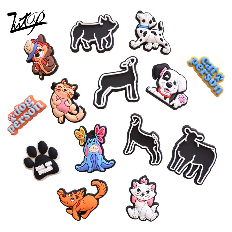 

Wholesale custom designer charm rubber PVC cartoon dog charms croc shoes decorative accessories crocodile jewelry