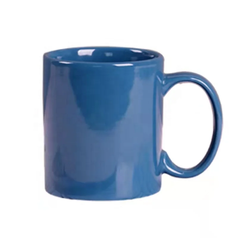 

Hot selling Colored milk cups ceramic cups household simple porcelain cups with spoon mugs custom logo printed photos