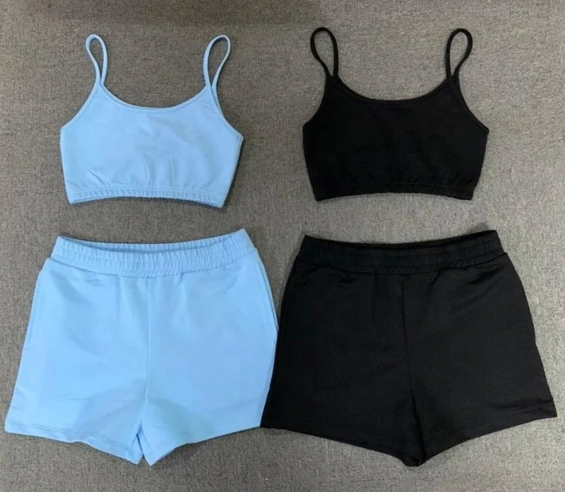 

Woman Tops Summer Fashionable 2021 Sexy Clothing Set Crop Top Woman Sports Camisole 2 Piece Set Outfits For Women, As picture