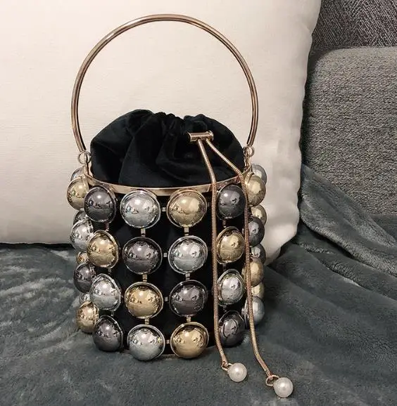 

Gold Clutch Women Round Clutch Bag Crystal Wedding Bridal Purse and Handbags Exquisite Chain Shoulder Bag Women Party Bag, Customized