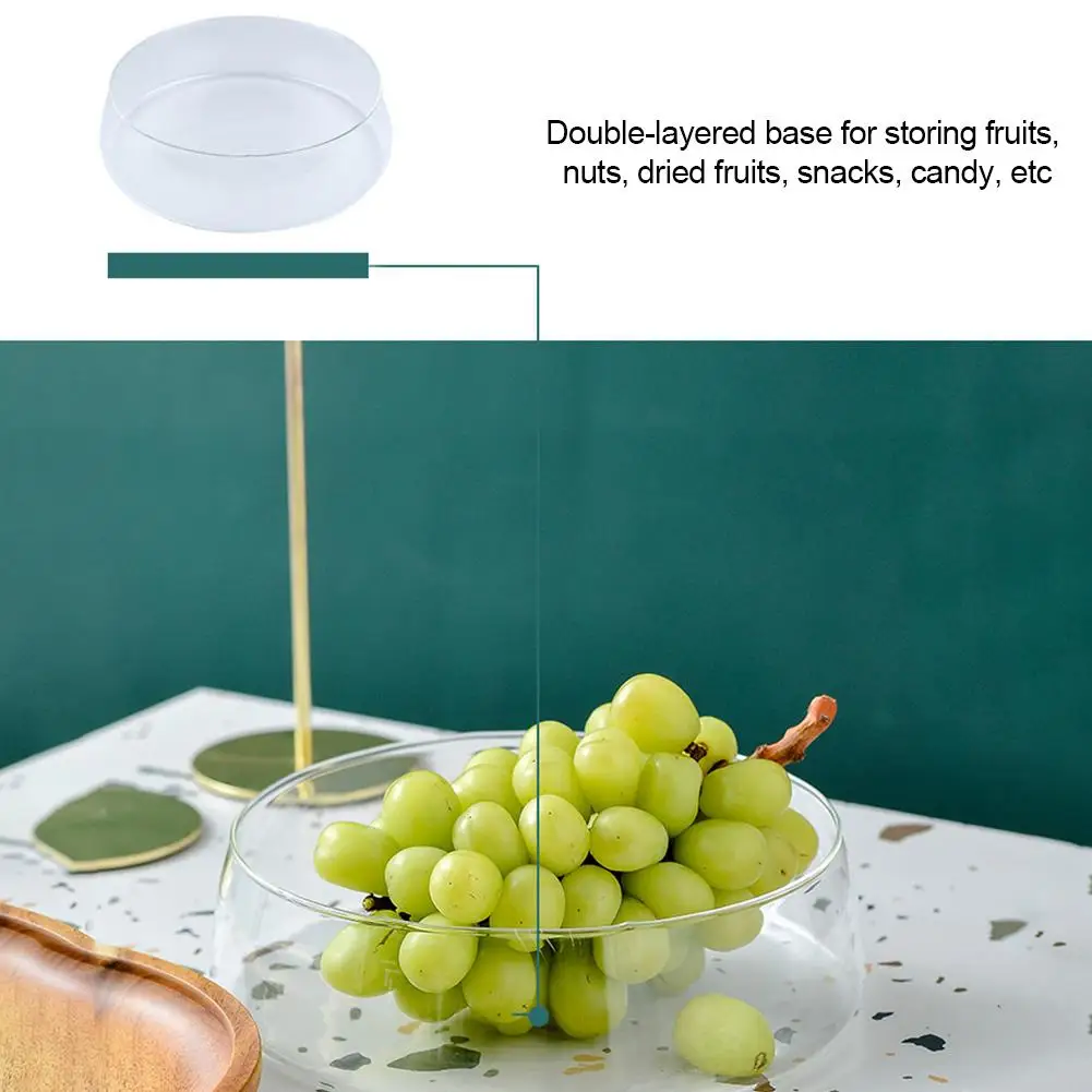 Creative Glass Nuts And Dry Fruits Storage Box Container Double Layer