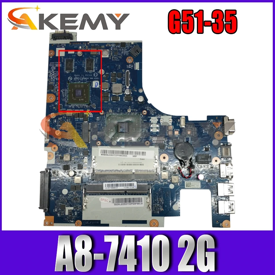 

Akemy For g51-35 bmwq3/bmwq4 nm-a401 Laptop PC Motherboard a8-7410 2G Discrete Graphics 100% Test OK