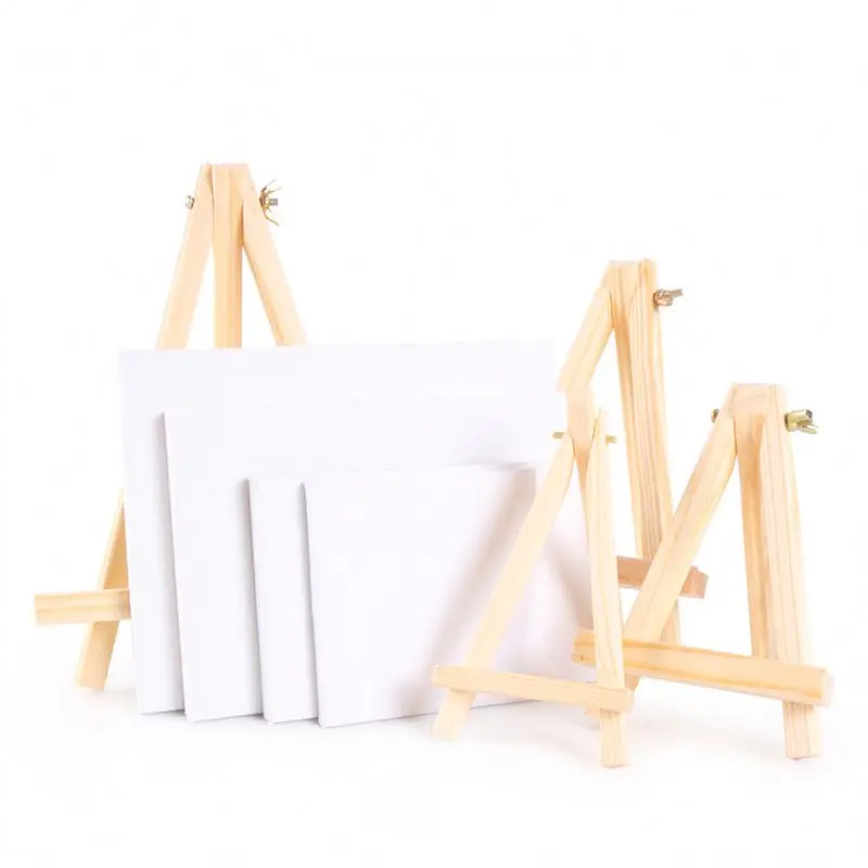 

Folding easel TOLj4 wooden adjustable painting drawing stand easel, Log color easel + white picture frame