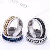 Personality 316l stainless steel jewelry Black Rotatable Chain Men Ring For Fathers Day