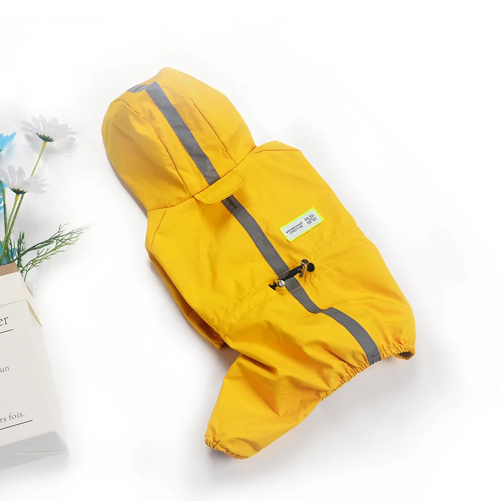 

Quality Luxury Brand Design New Pet Raincoat Windproof Big Dog Jacket, Blue/yellow