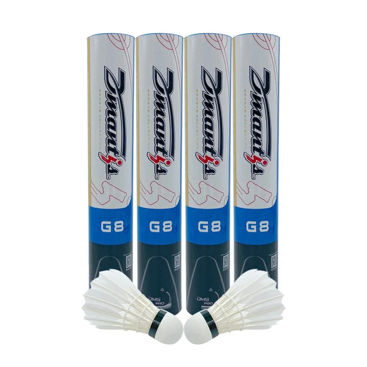 Original Factory Direct Sale Dmantis G8 Durable Goose Feather Badminton Shuttlecock 3in1 Structure Natural White for Ordinary