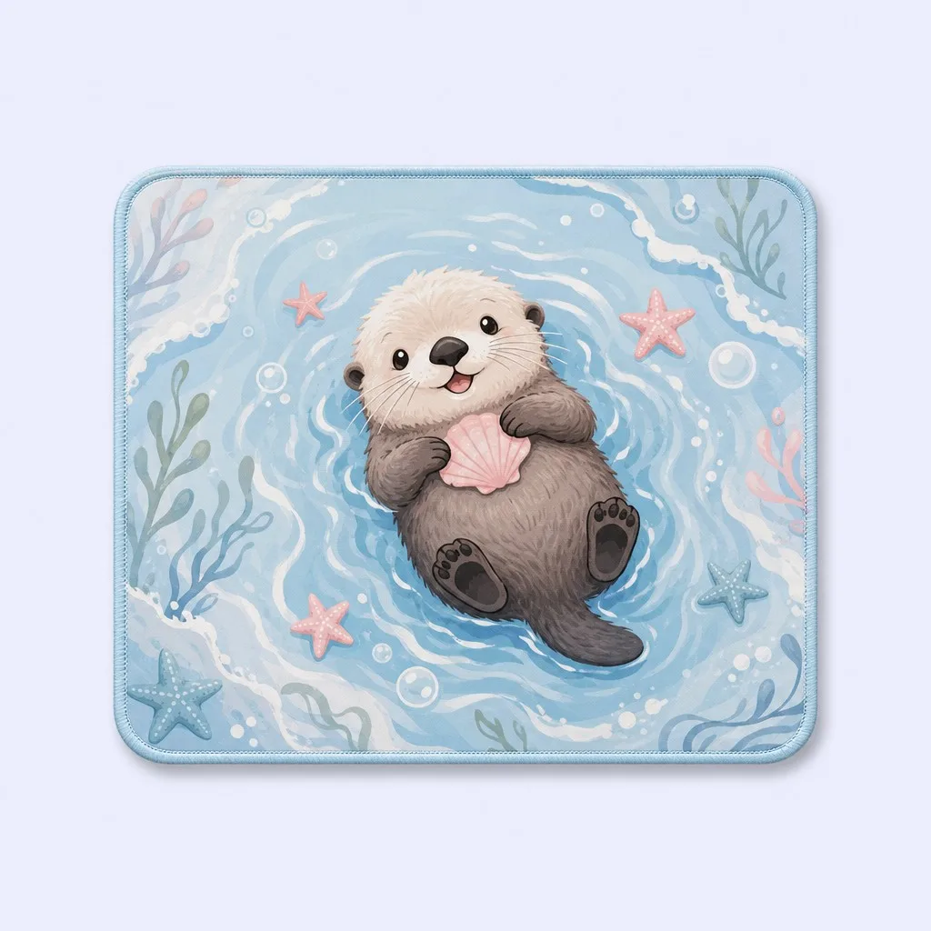 Playful Ocean Otter with Pearl Shell
