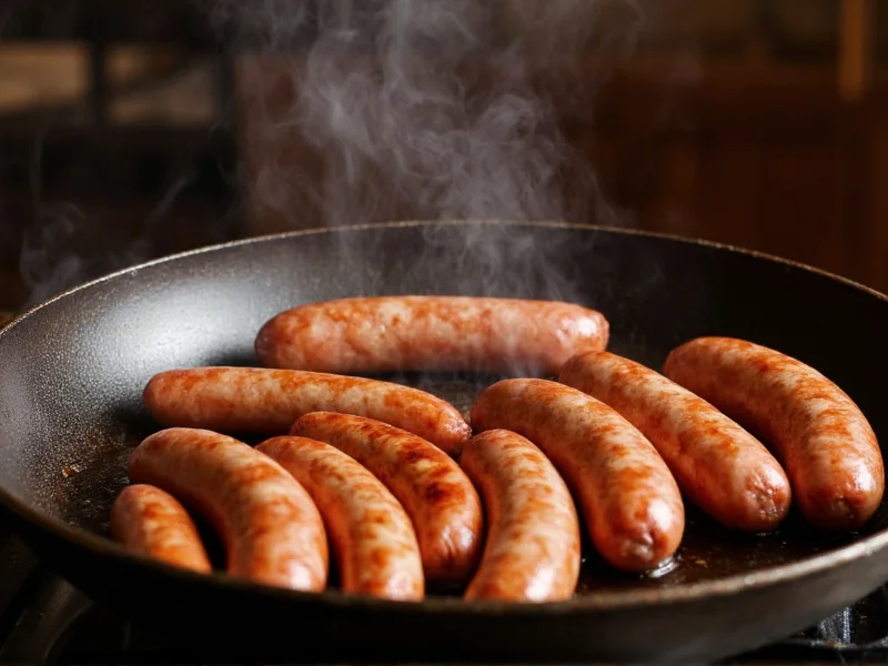 Fleischthermometer in Bratwurst messen