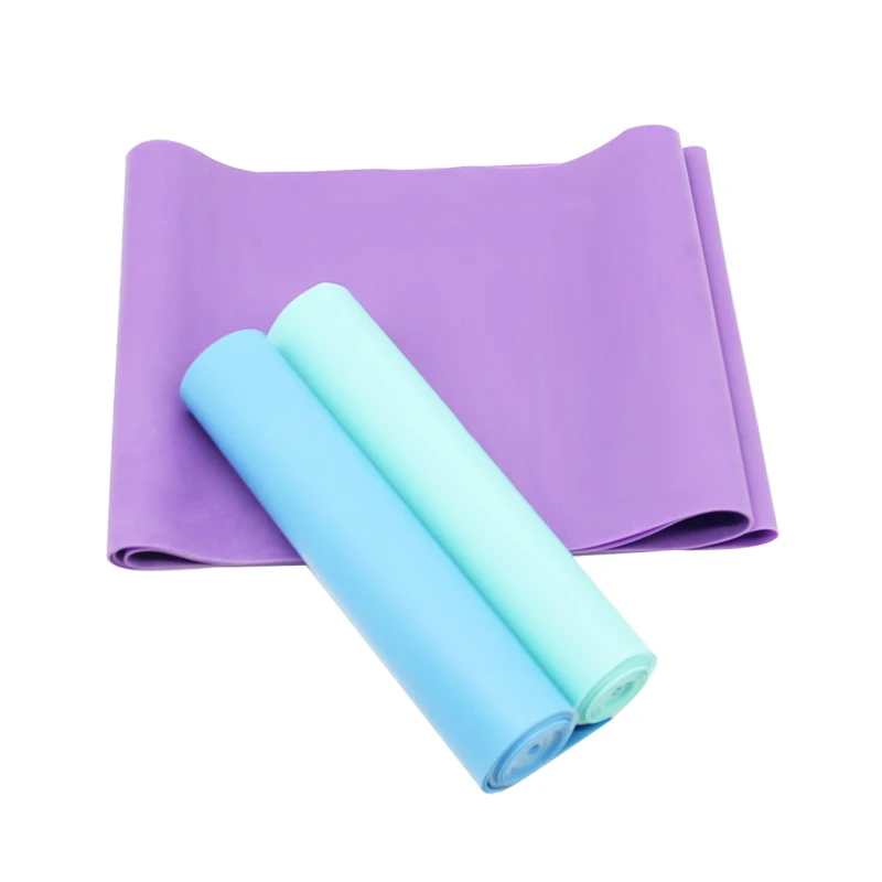 

Yoga Pilates Exercise Flat Gym Stretch Custom Long Resistance Band, Green, blue, yellow, pink, purple