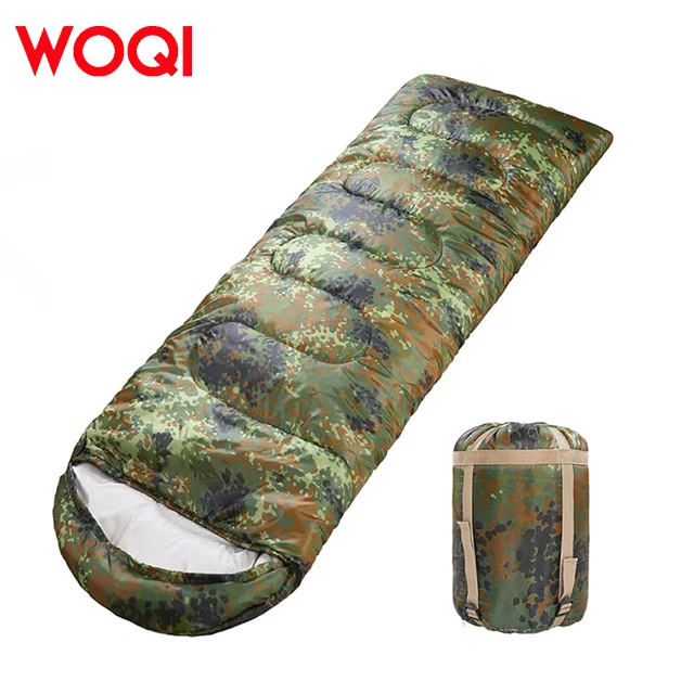 WOQI Outdoor Camping and Hiking Travel Warm and Lightweight Camo Sleeping Bag Cover with Portable Bag