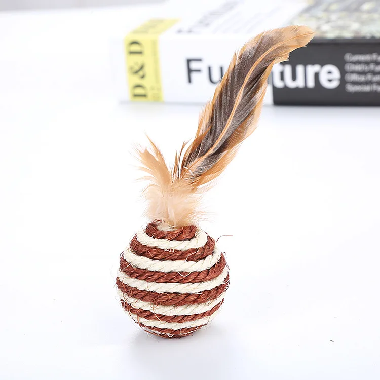 

America Europe Hot Selling Sisal Fiber Stubble Cactus Ball Interactive Pet Cat Toy