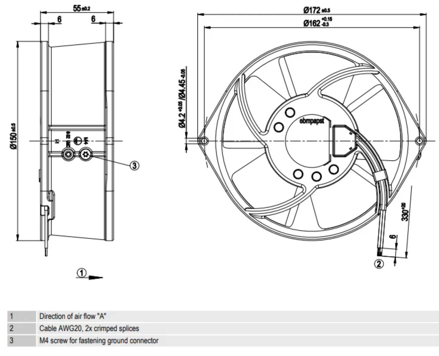 Dual Ball Bearing, 2218F/2TDHHP, DC48V, 48W, 200mm - detail 10